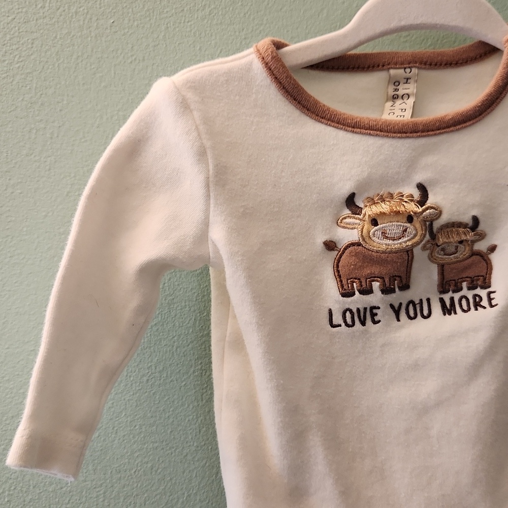 Chickpea Original Cow Print 2 Piece Long Sleeve Bodysuit Set - Picture 3 of 16